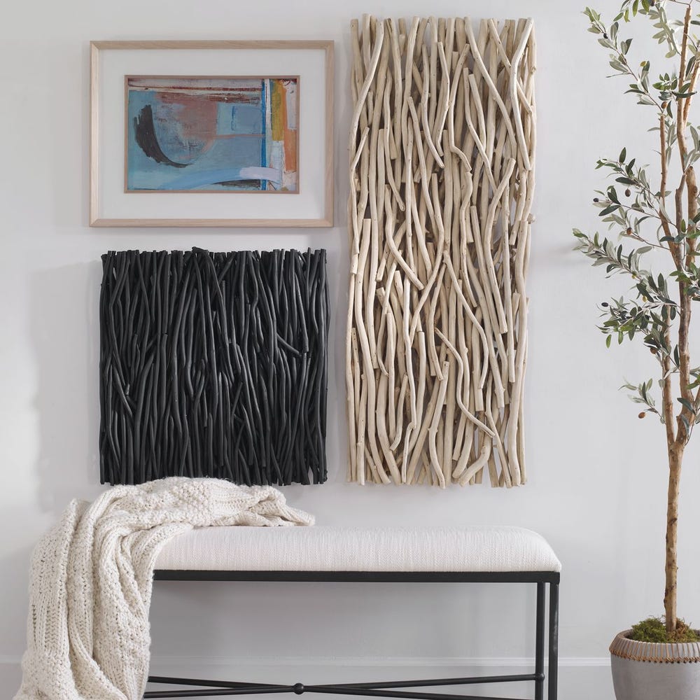 Gathered Teak Square Wood Wall Decor