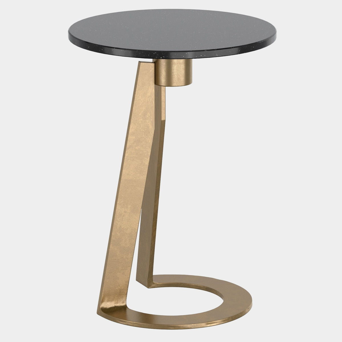 Devas Accent Table - Black Marble Brass