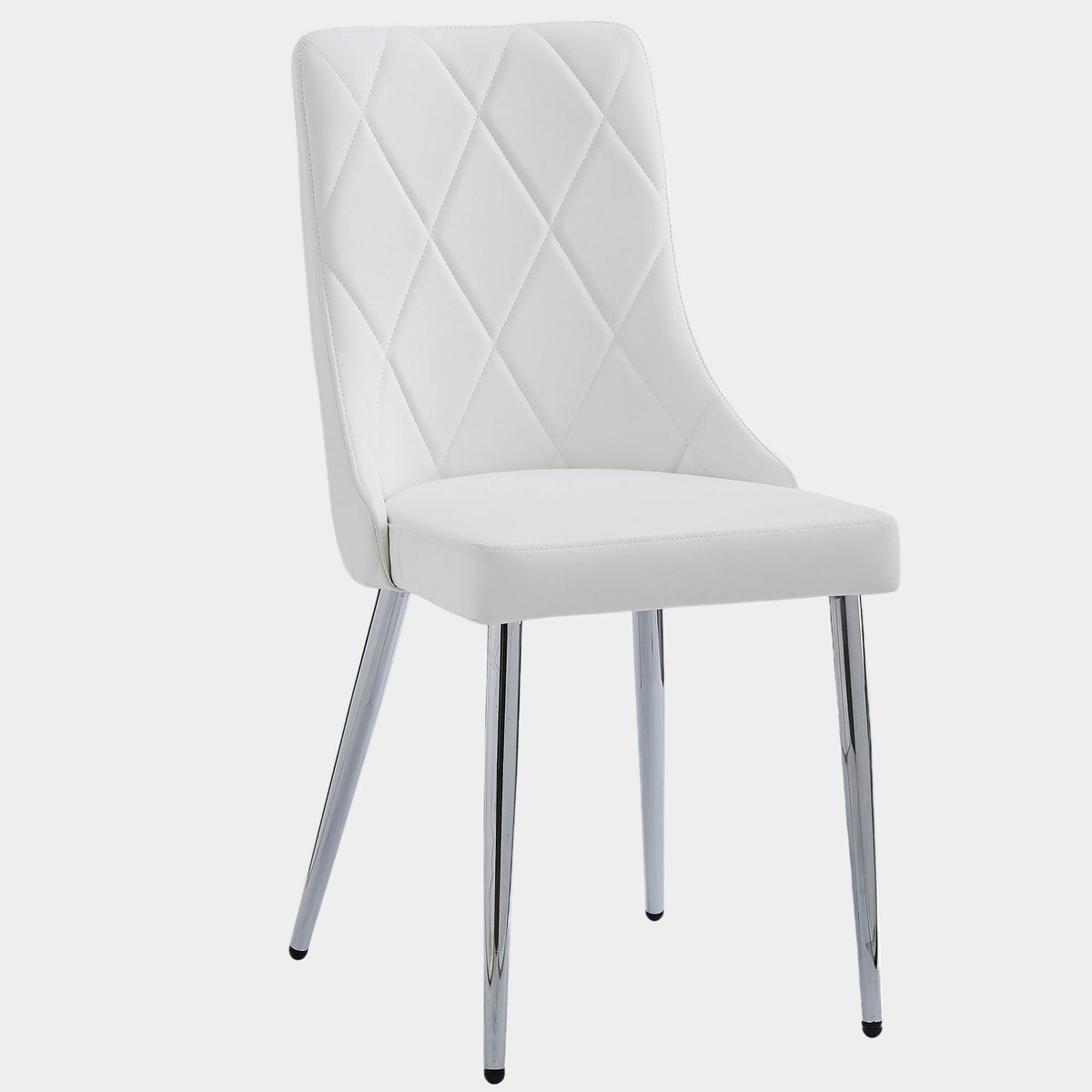 Devo Dining Chair - 2 White Chrome