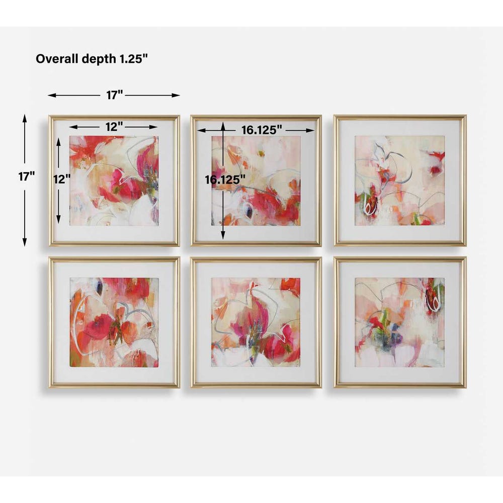 Fresh Start Framed Prints, Red, S/6