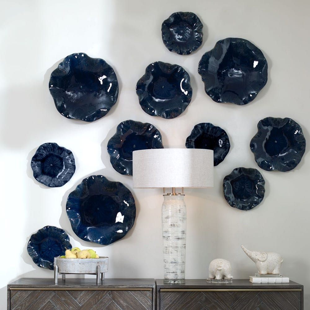 Abella Ceramic Outdoor Wall Decor, S/3