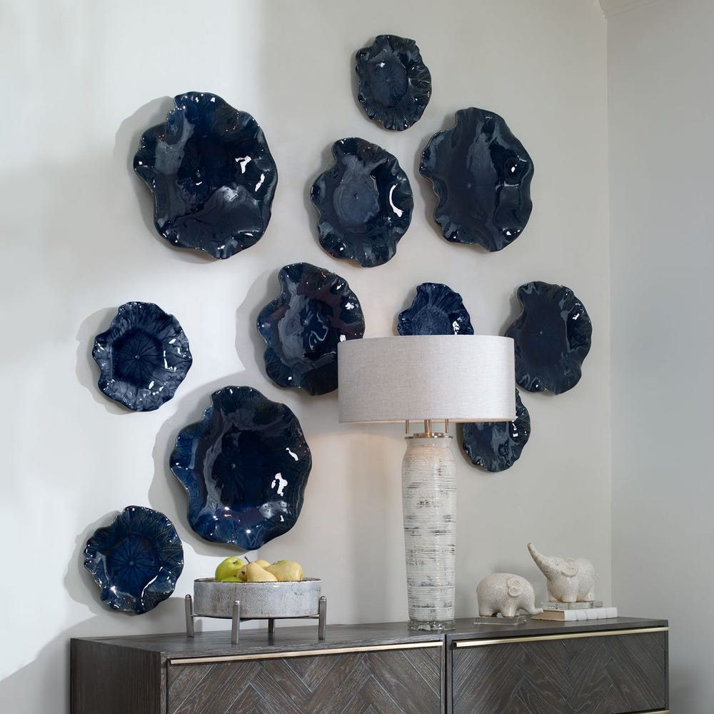 Abella Ceramic Outdoor Wall Decor, S/3