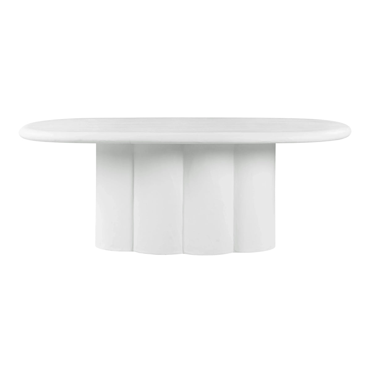 Elika Plaster Indoor Outdoor Dining Table - 80" Faux Oval
