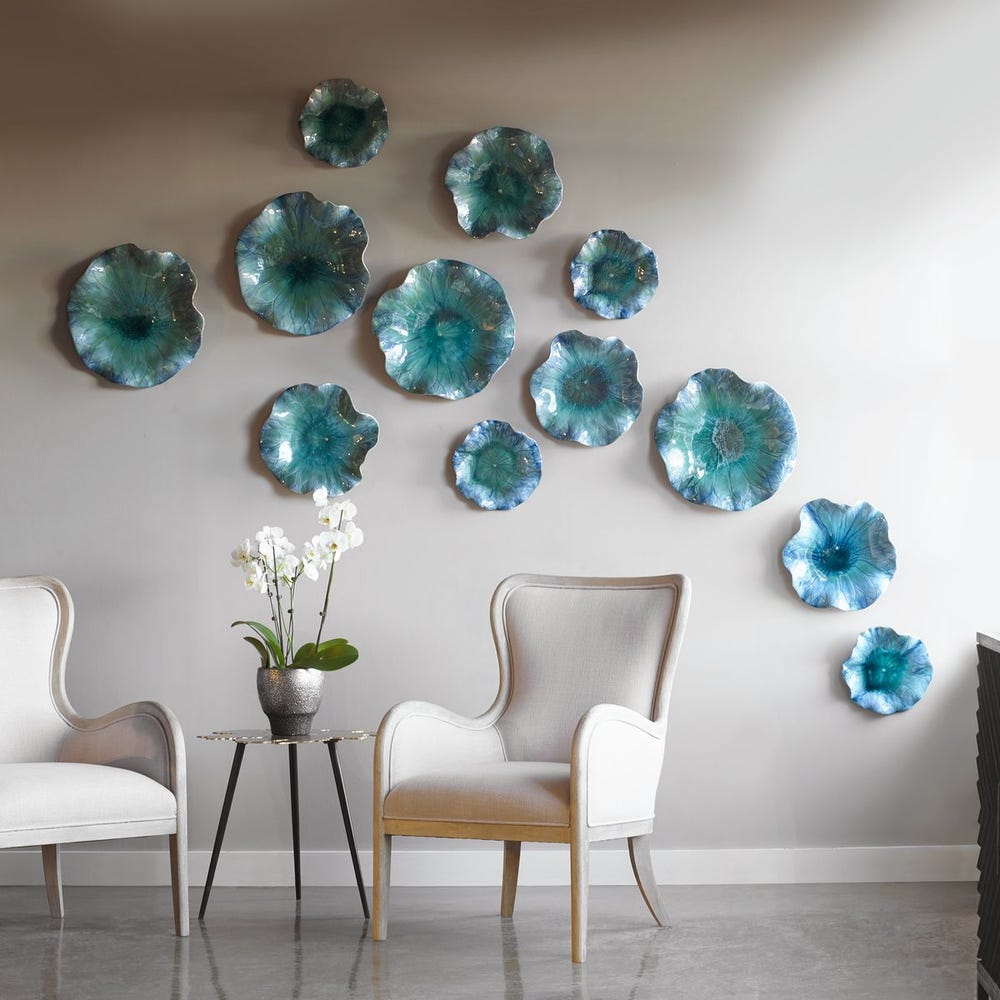 Abella Ceramic Outdoor Wall Decor, S/3