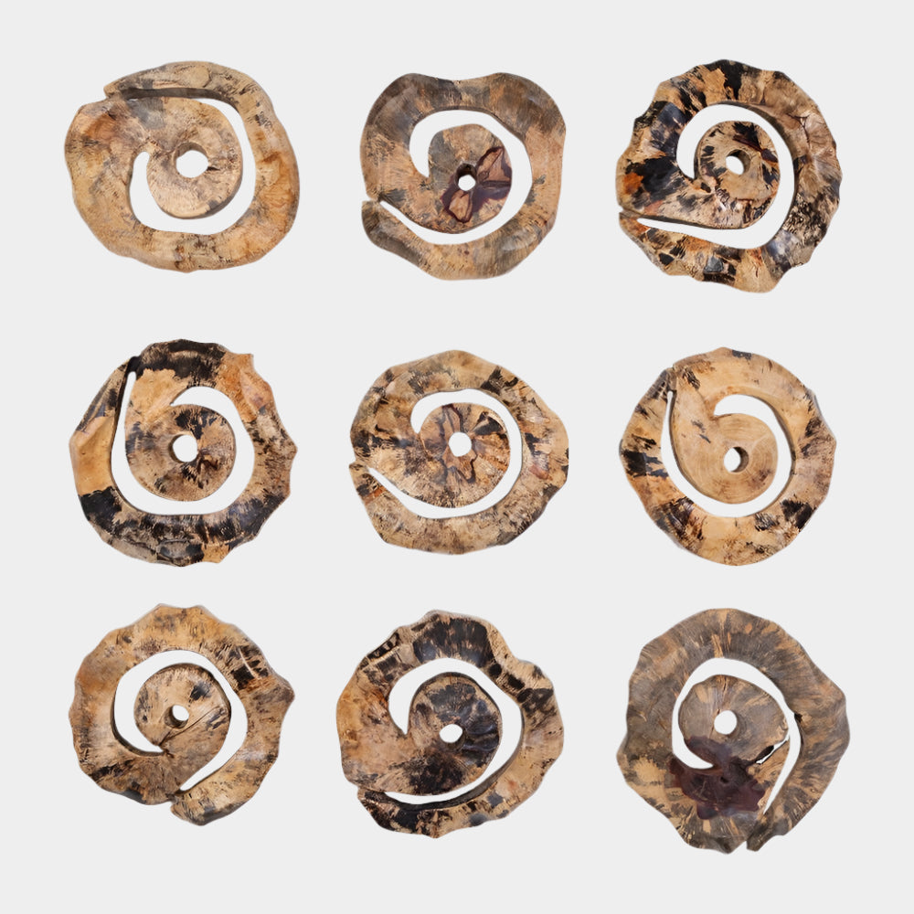 Corkscrew Wood Wall Decor, S/9
