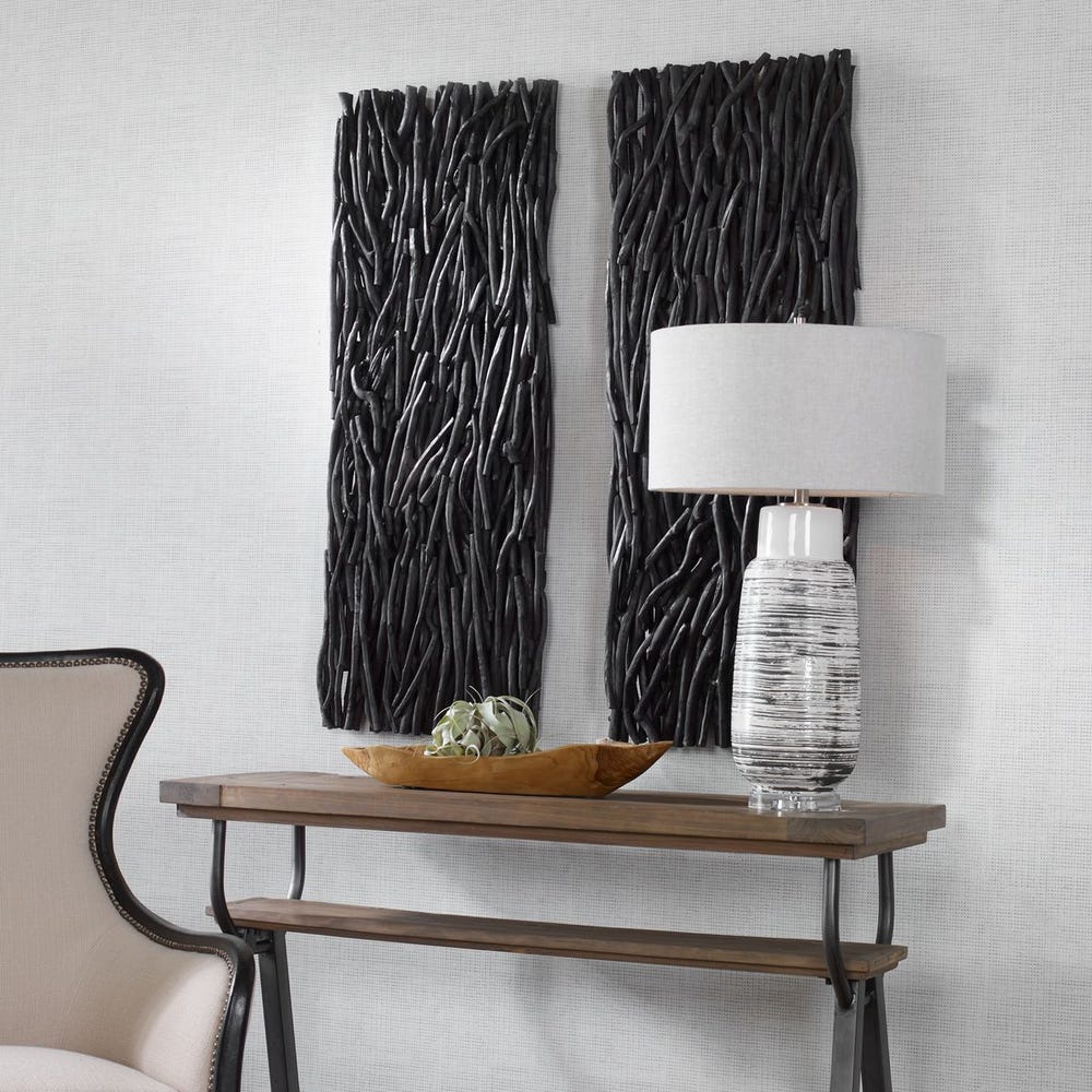 Gathered Teak Wood Wall Decor