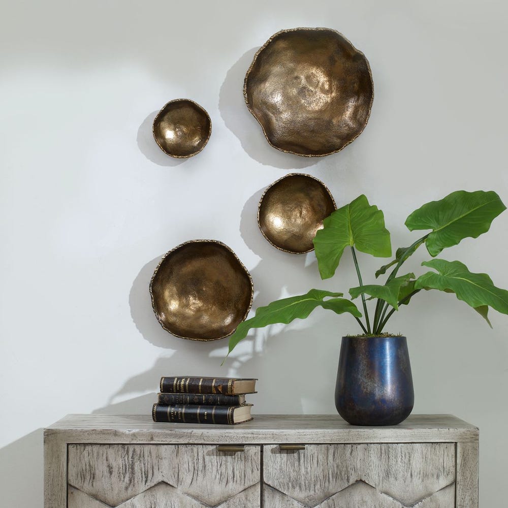 Lucky Coins Outdoor Metal Wall Decor, S/4