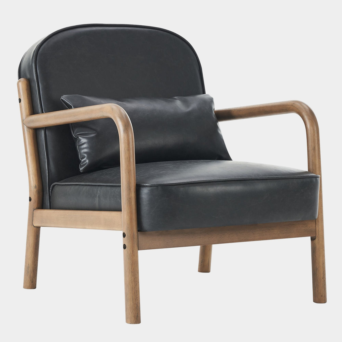 Fani Accent Chair - Faux Leather Black Walnut