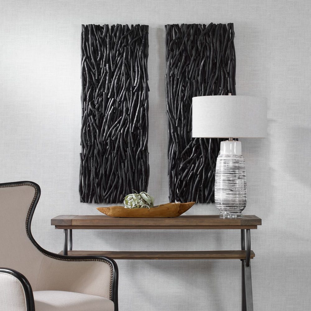 Gathered Teak Wood Wall Decor