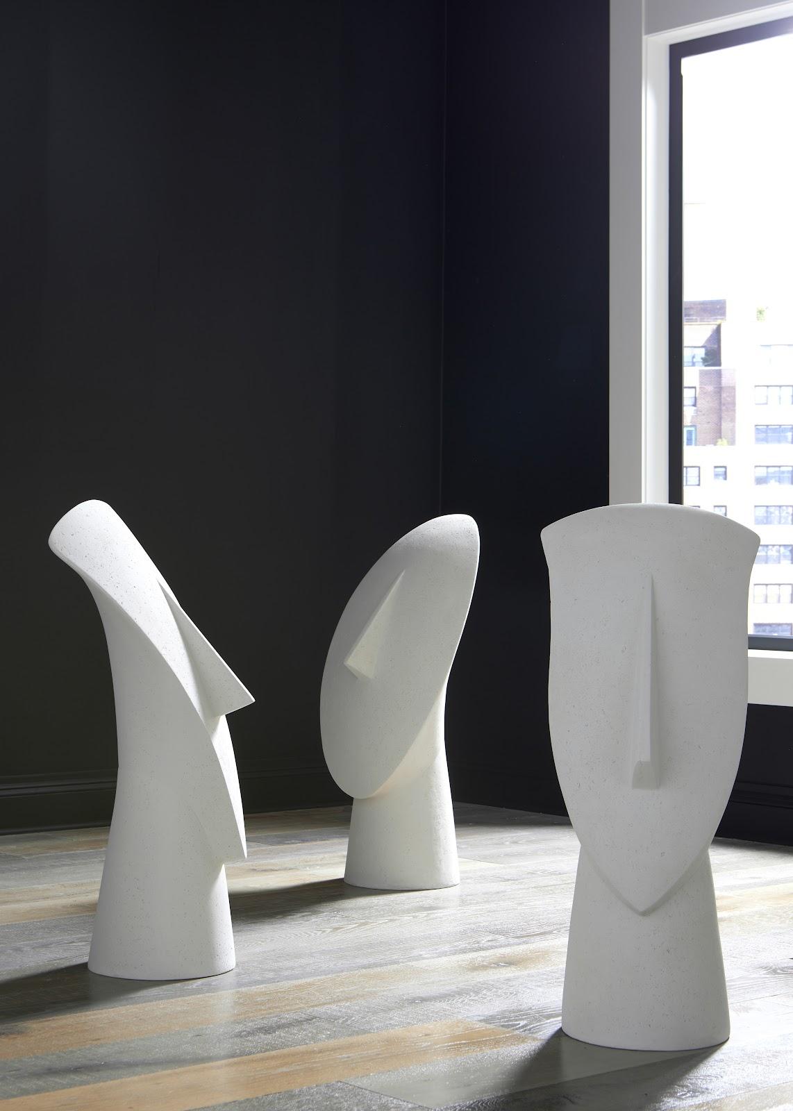 Cycladic Head, Sculpture, Oval, White Stone