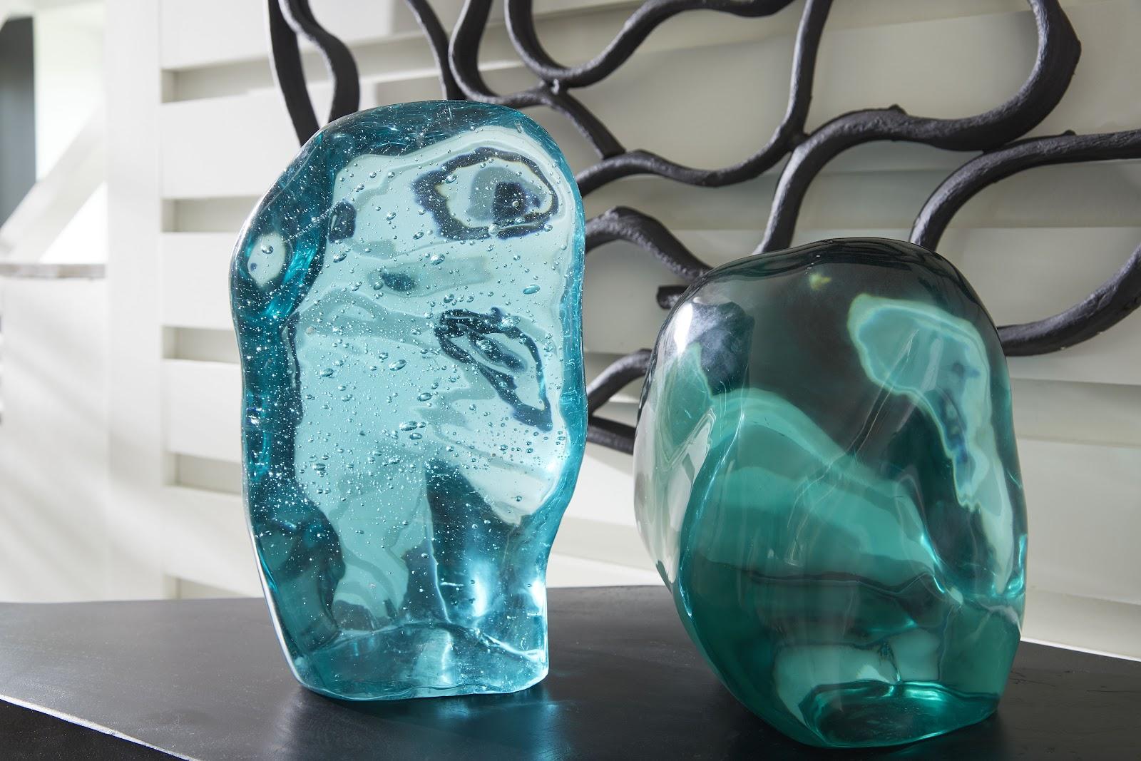 Sculpture en obsidienne polie, verte, petite