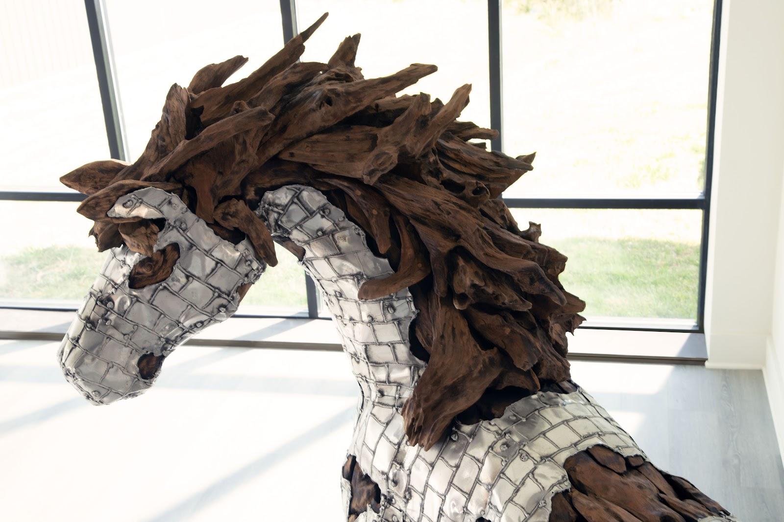 Mustang Horse Armored Sculpture, Standing