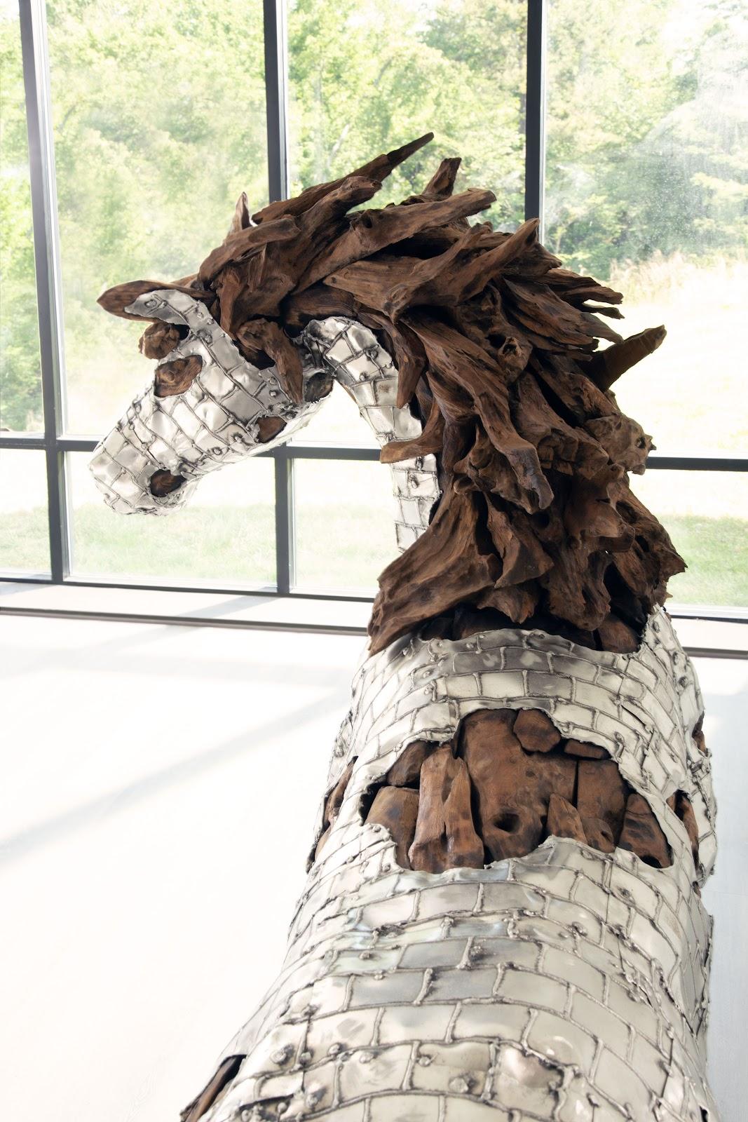 Mustang Horse Armored Sculpture, Standing