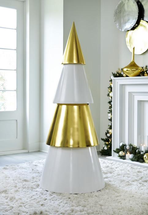 Sapin de Noël, Quadro, blanc et feuille d'or