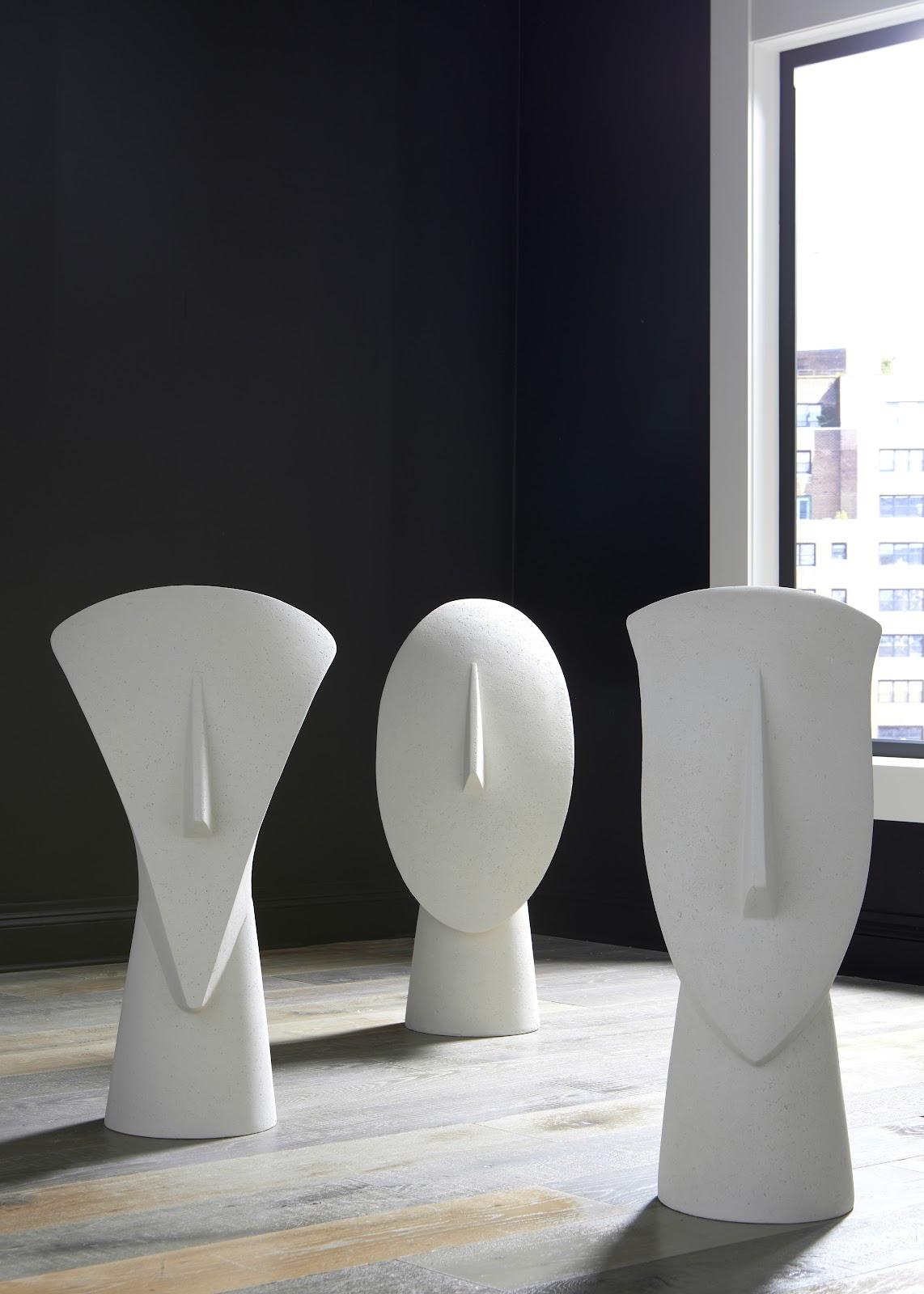 Cycladic Head, Sculpture, Oval, White Stone