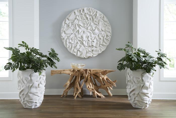 Drape Planter, White Stone