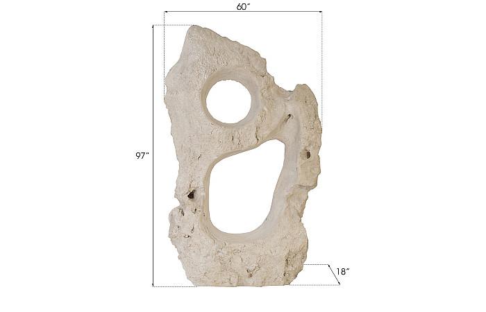 Sculpture colossale en pierre moulée, double trou, pierre romaine