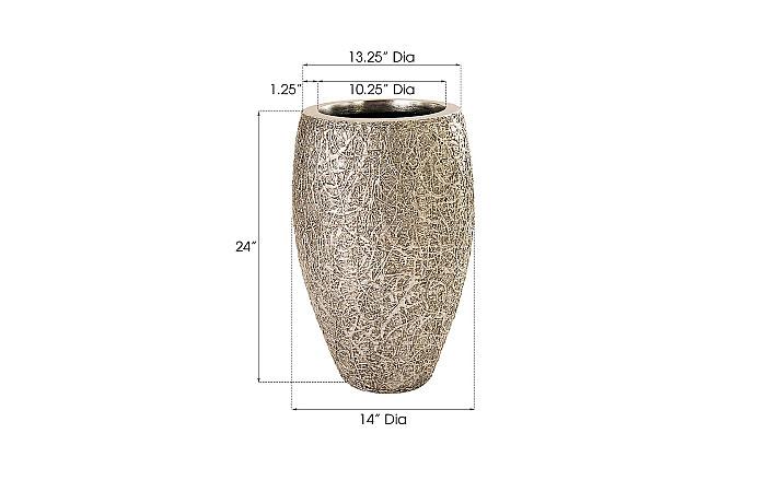 String Theory Planter, Silver Leaf, SM