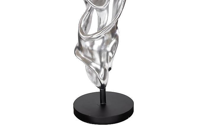 Sculpture dansante en fonte, coupé, feuille d'argent