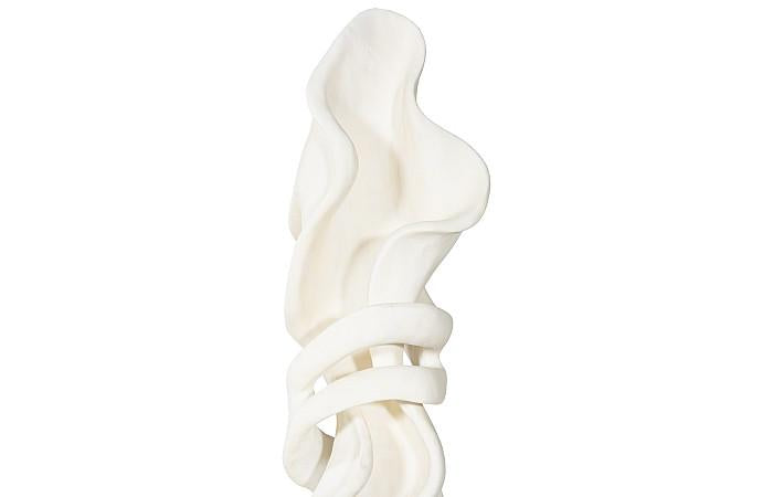 Sculpture dansante en fonte, pirouette, faux blanchi