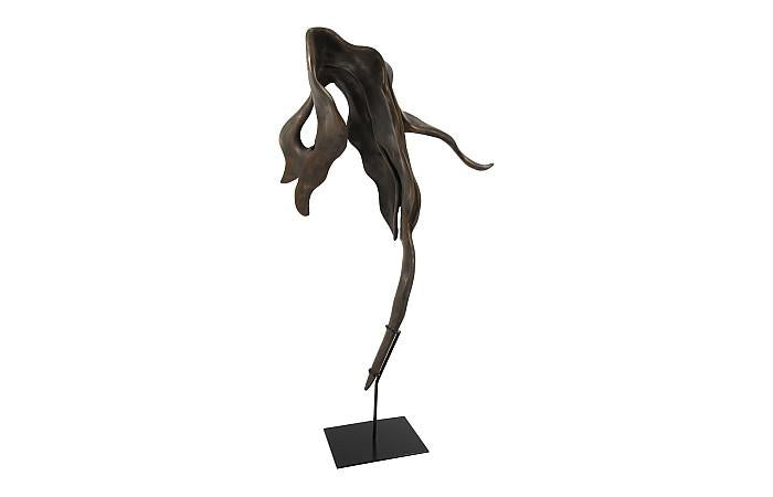 Sculpture de racine moulée, résine, finition bronze
