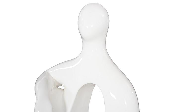 Sculpture assise, Gel Coat Blanc