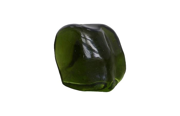 Sculpture en obsidienne polie, verte, petite