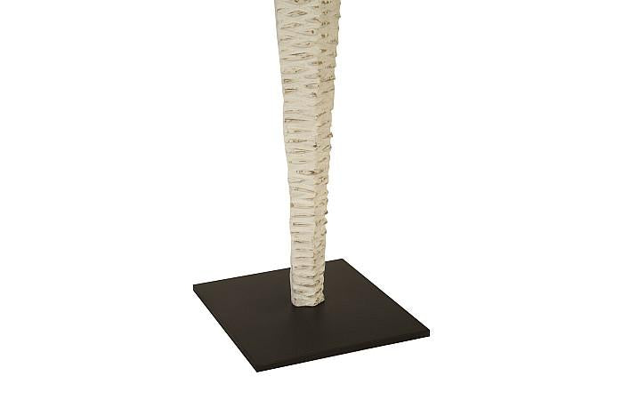 Sculpture de femme vêtue, grande, Chamcha, naturel, blanc, or