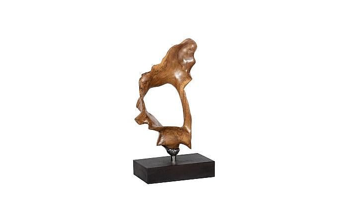 Sculpture en bois métallurgique, base en fer, assortiment
