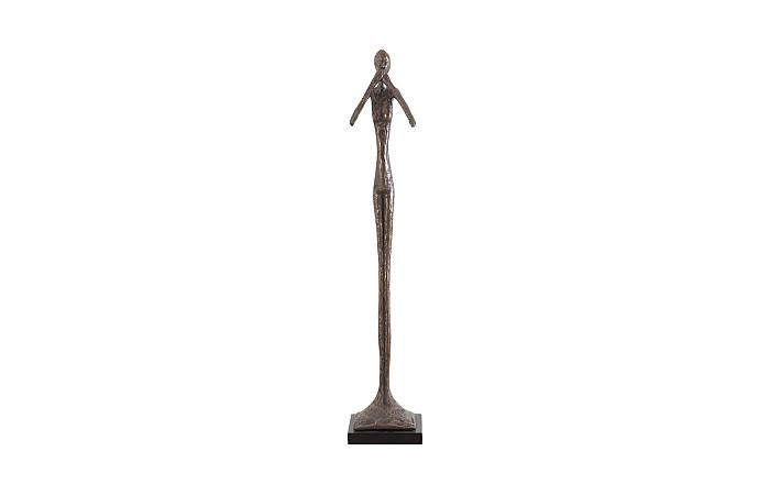 Sculpture élancée « Ne dites pas le mal », petite taille, résine, finition bronze