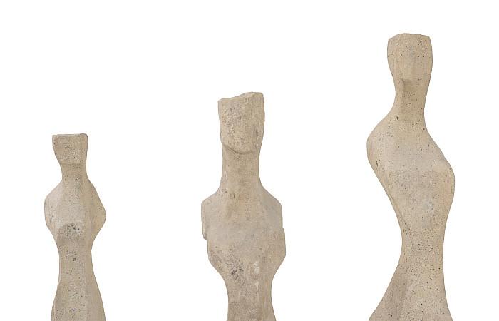 Sculptures de femmes moulées, pierre romaine, lot de 3