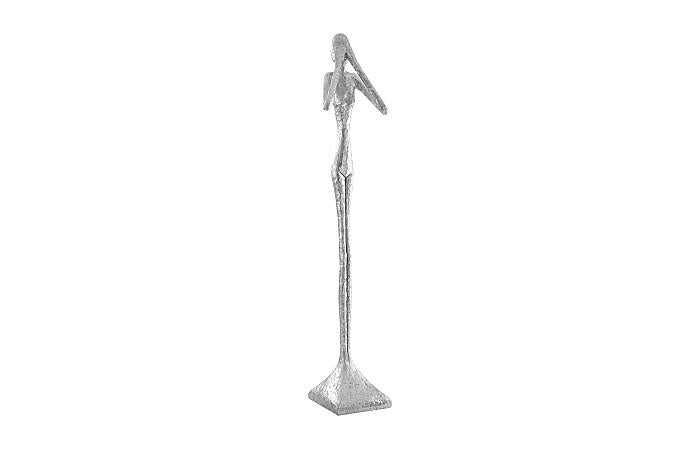 Sculpture fine « Ne vois pas le mal », grande taille, résine, feuille d'argent