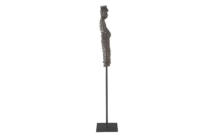 Sculpture de buste en chaîne sur support