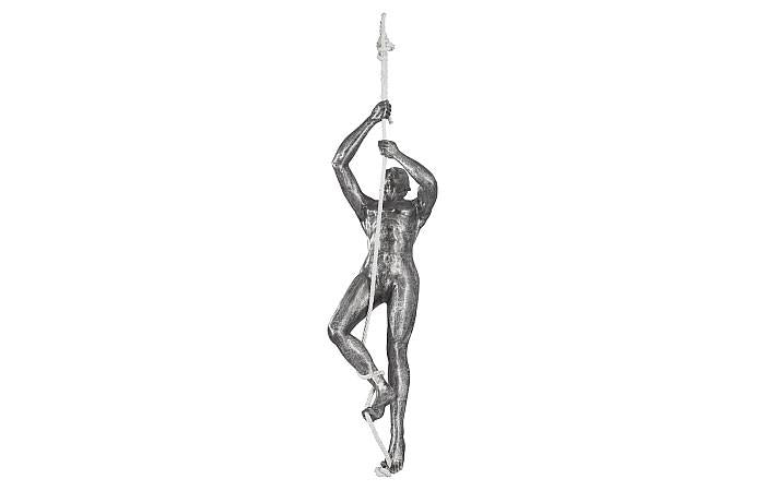 Sculpture d'escalade avec corde, noir/argent, aluminium