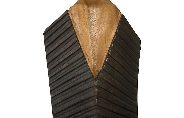 Sculpture d'homme vêtu, grande taille, Chamcha, naturel, noir, cuivre