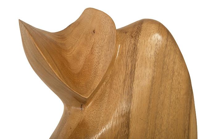 Nuzzled Cat Sculpture Chamcha Wood, Natural