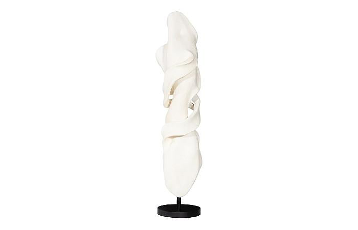 Sculpture dansante en fonte, pirouette, faux blanchi