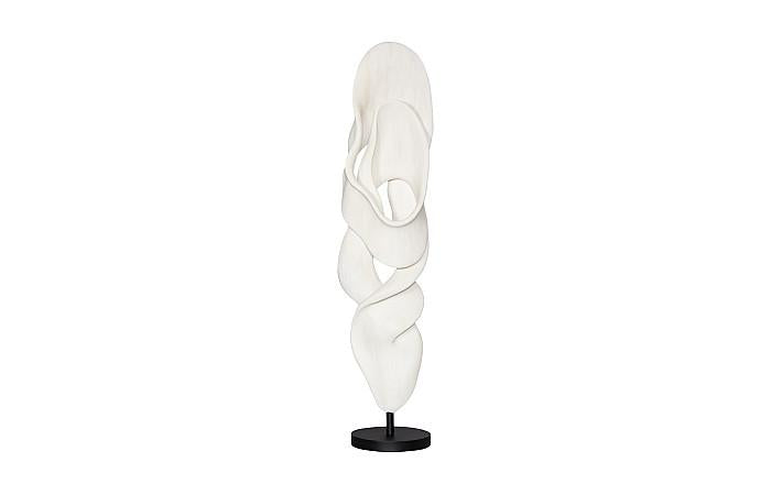 Sculpture dansante moulée, Glissade, Faux blanchi