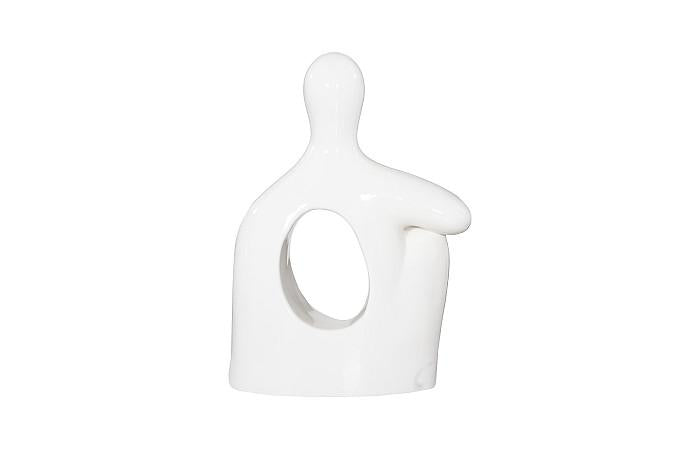 Sculpture assise, Gel Coat Blanc