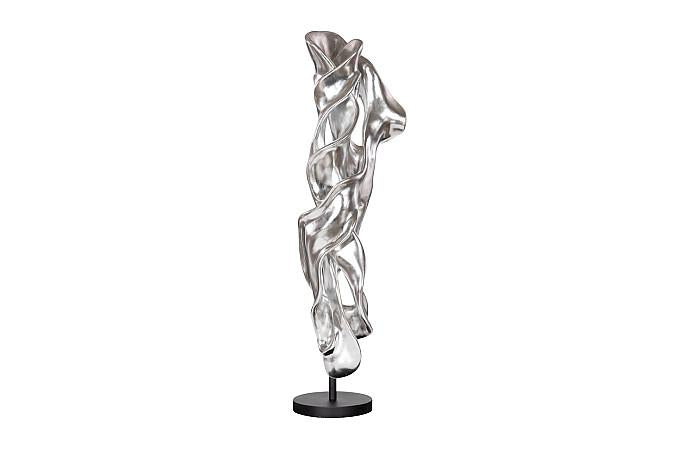 Sculpture dansante en fonte, coupé, feuille d'argent