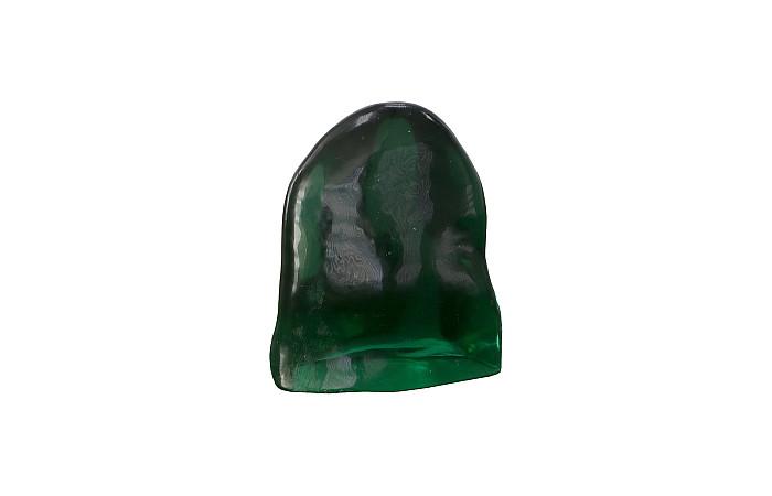 Sculpture en obsidienne polie, verte, grande taille