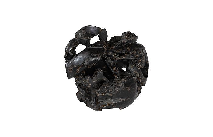 Teak Planter, Black, Brown