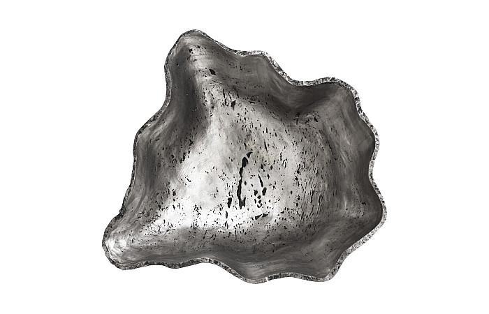 Cast Onyx Bowl, Silver Leaf, Large