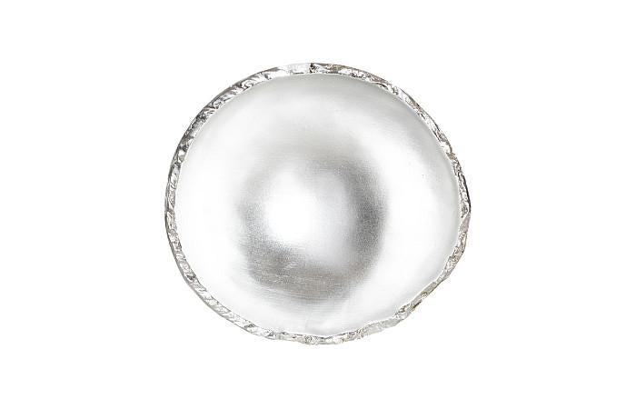 Broken Egg Bowl, White and Silver Leaf