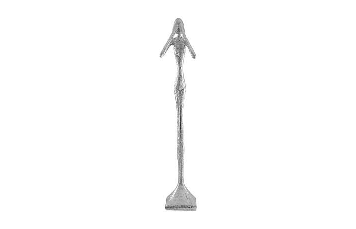 Sculpture fine « Ne vois pas le mal », grande taille, résine, feuille d'argent