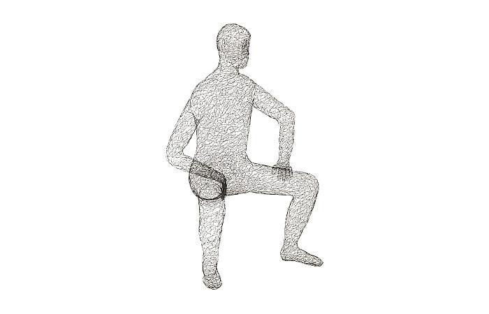 Homme allongé sur un fil fou