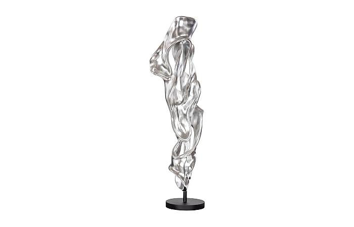 Sculpture dansante en fonte, coupé, feuille d'argent
