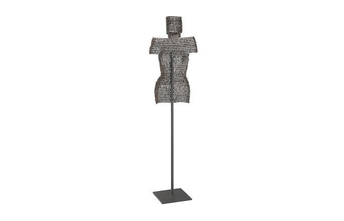 Sculpture de buste en chaîne sur support
