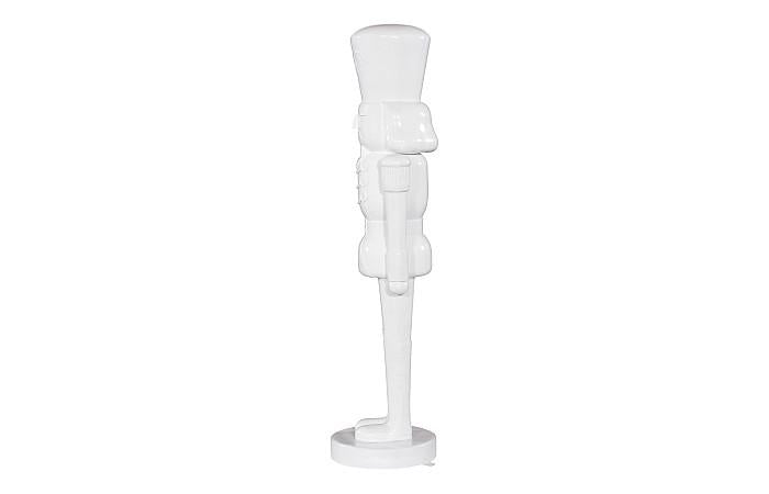 Sculpture de soldat Casse-Noisette 6 pieds, blanc
