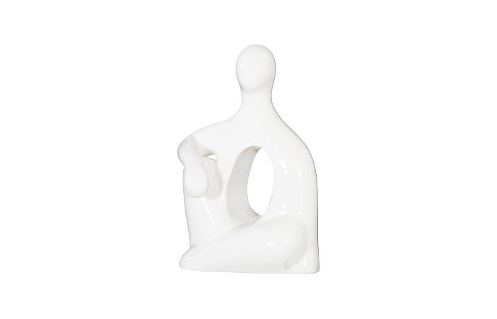 Sculpture assise, Gel Coat Blanc
